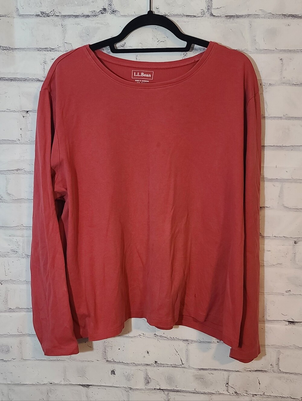 L.L.Bean Women's Dark Pink Long Sleeve Crew Neck T-Shirt 2XL Regular